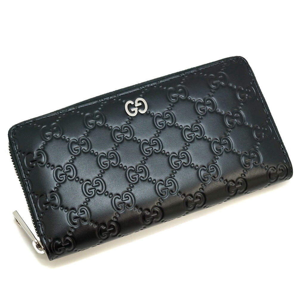 Gucci Zip Around Long Wallet GG Guccissima Leather Black